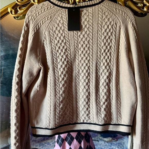 Fate taupe and Black Cable Knit Cardigan - Picture 3 of 7